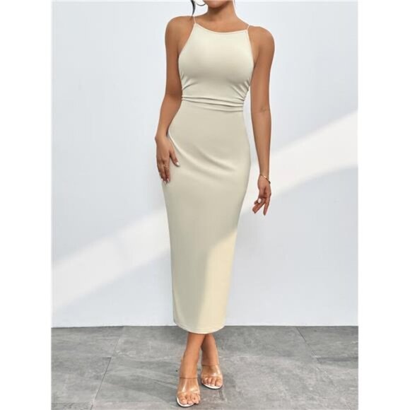 Spaghetti Straps Midi Bodycon Dress - Picture 5 of 16